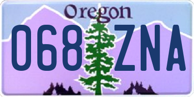 OR license plate 068ZNA