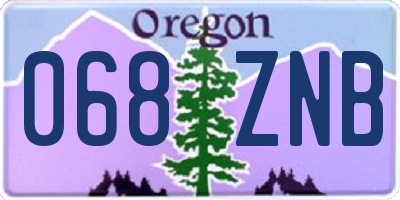 OR license plate 068ZNB