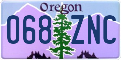 OR license plate 068ZNC