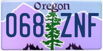 OR license plate 068ZNF