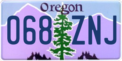 OR license plate 068ZNJ