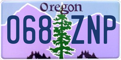 OR license plate 068ZNP