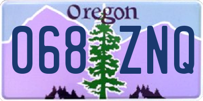 OR license plate 068ZNQ