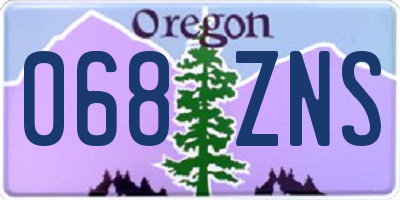 OR license plate 068ZNS