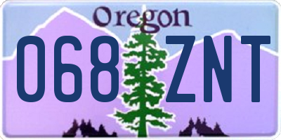 OR license plate 068ZNT