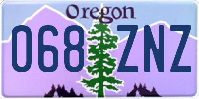 OR license plate 068ZNZ