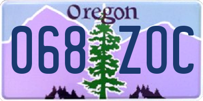 OR license plate 068ZOC