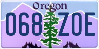 OR license plate 068ZOE