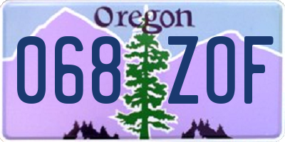 OR license plate 068ZOF