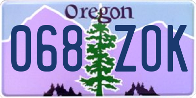 OR license plate 068ZOK