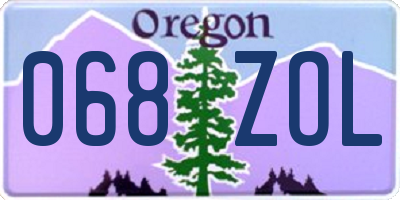 OR license plate 068ZOL