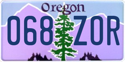 OR license plate 068ZOR