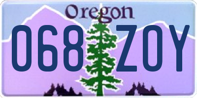 OR license plate 068ZOY