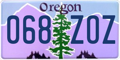 OR license plate 068ZOZ
