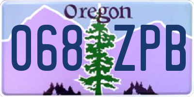 OR license plate 068ZPB