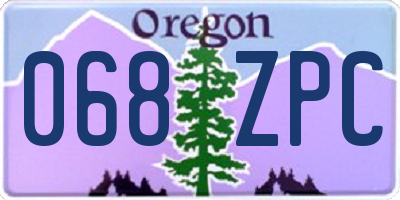 OR license plate 068ZPC