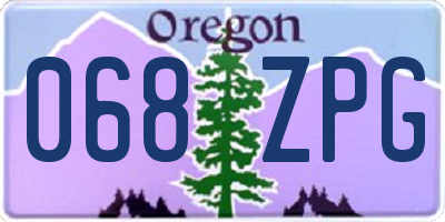 OR license plate 068ZPG