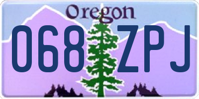 OR license plate 068ZPJ
