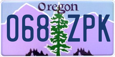 OR license plate 068ZPK