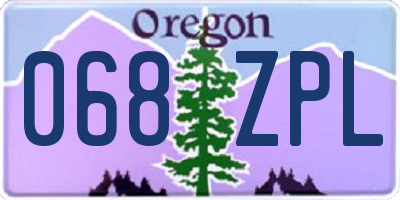 OR license plate 068ZPL