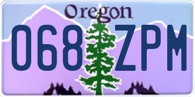 OR license plate 068ZPM