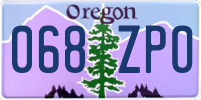 OR license plate 068ZPO