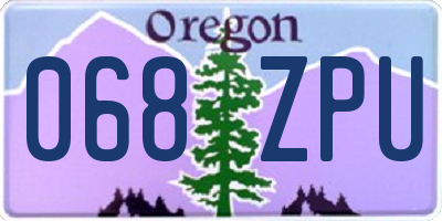OR license plate 068ZPU