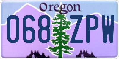 OR license plate 068ZPW