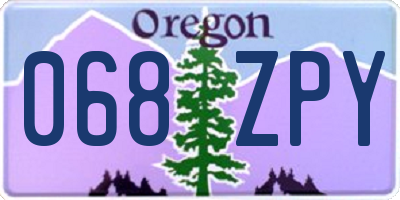 OR license plate 068ZPY