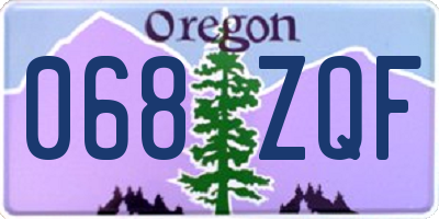 OR license plate 068ZQF
