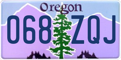 OR license plate 068ZQJ