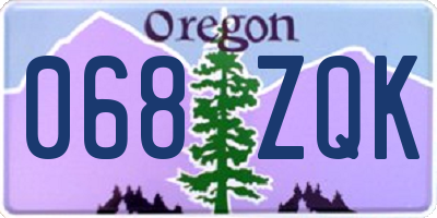 OR license plate 068ZQK
