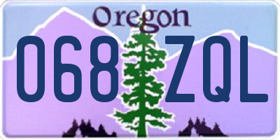 OR license plate 068ZQL