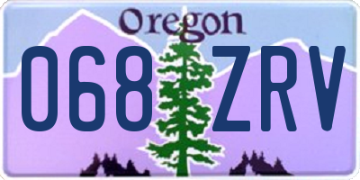 OR license plate 068ZRV