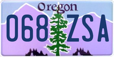 OR license plate 068ZSA
