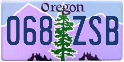 OR license plate 068ZSB