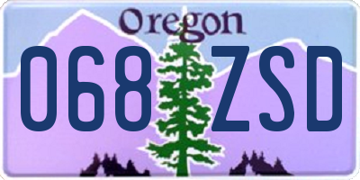 OR license plate 068ZSD