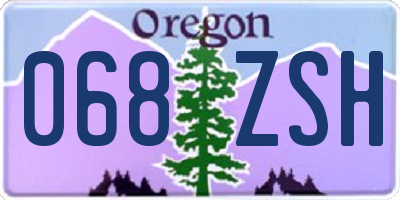 OR license plate 068ZSH