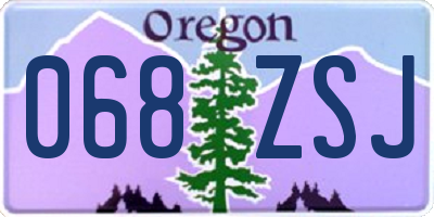 OR license plate 068ZSJ