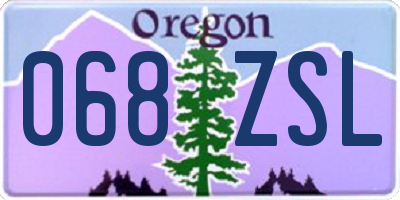 OR license plate 068ZSL