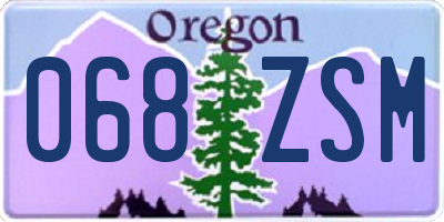 OR license plate 068ZSM