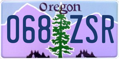 OR license plate 068ZSR