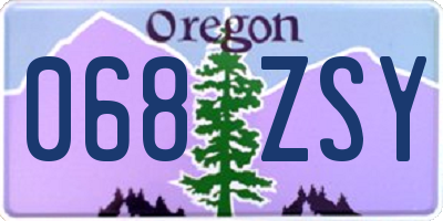OR license plate 068ZSY