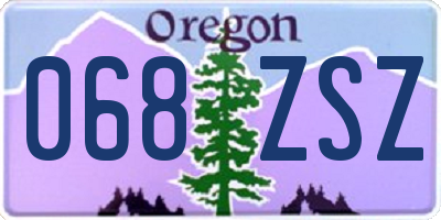 OR license plate 068ZSZ