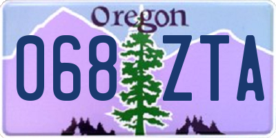 OR license plate 068ZTA