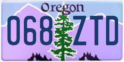 OR license plate 068ZTD