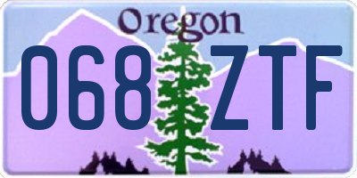 OR license plate 068ZTF