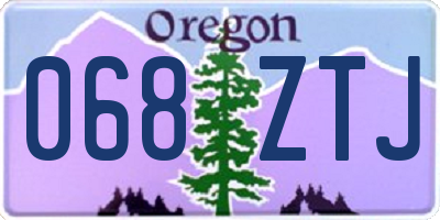 OR license plate 068ZTJ