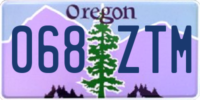OR license plate 068ZTM