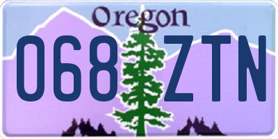 OR license plate 068ZTN